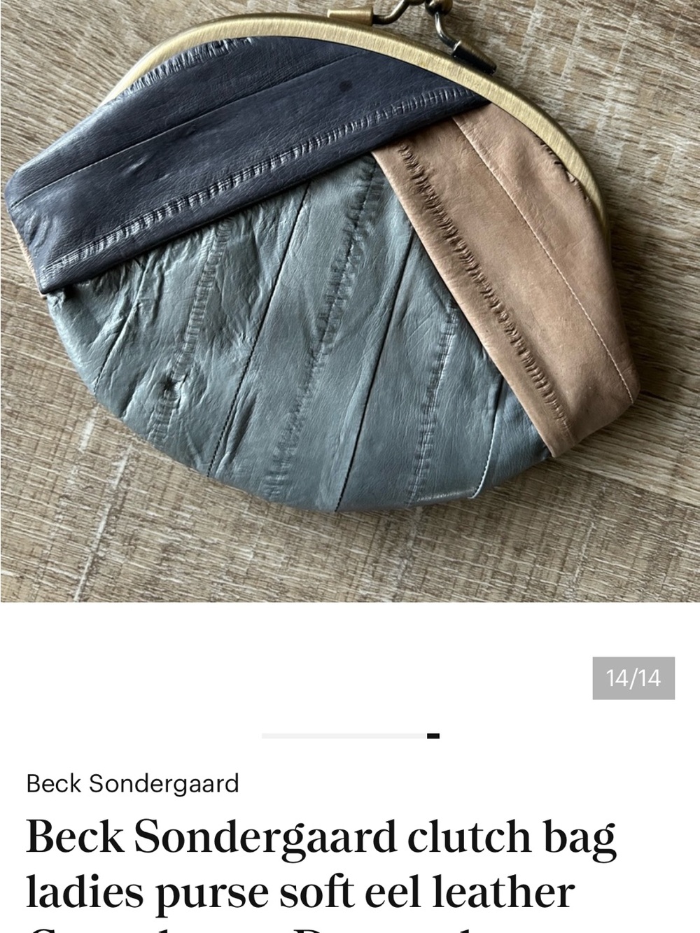 Beck Söndergaard Soft EEL Leather Women’s Clutch - COPENHAGEN DENMARK ,EUC, RARE